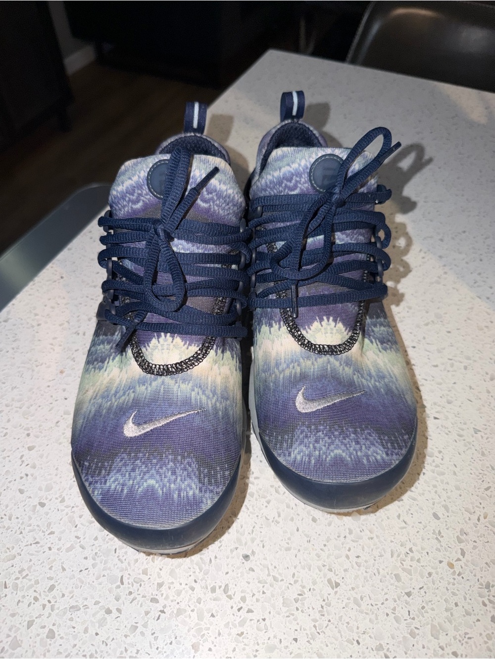 Nike prestos Patterned Knit Sneakers in Navy and Lavender